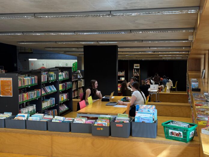 Zona de estudio de la biblioteca Miguel Delibes